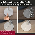 Paulmann Lampe de bureau DARBA réglable, avec capteur de luminosité, avec variateur tactile, blanc mat gradable