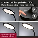 Paulmann desk lamp MEJAN adjustable, with touch dimmer, black matt dimmable