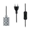 Paulmann pendant luminaire NEORDIC TILLA with switch, with plug E27 IP20, aluminium, grey dimmable