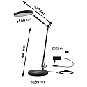 Paulmann LED Table lamp NUMIS with Qi charging functionn, 11W Tunable White, dimmable, black
