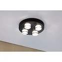 Paulmann Luminaire de plafond KAME Ø 250MM 4 flammes, rond, commutable IP44, mat, noir éclatant 