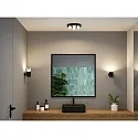 Paulmann Luminaire de plafond KAME Ø 250MM 4 flammes, rond, commutable IP44, mat, noir éclatant 