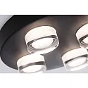 Paulmann Luminaire de plafond KAME Ø 250MM 4 flammes, rond, commutable IP44, mat, noir éclatant 
