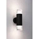 Paulmann Luminaire mural KAME DOUBLE à 2 flammes, cylindrique, commutable IP44, mat, noir éclatant 