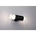 Paulmann Luminaire mural KAME DOUBLE à 2 flammes, cylindrique, commutable IP44, mat, noir éclatant 