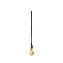 Paulmann Luminaire à suspension NEORDIC ELDAR avec interrupteur, avec prise de courant E27, nickel brossé, rouge gradable