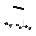 Paulmann pendant luminaire PURIC PANE I 6 flames, rotatable, tiltable IP20, black dimmable