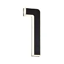 Numéros de maison lumineux solaires avec batterie, indirect IP44, noir , blanc mat 