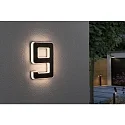Paulmann Numéros de maison lumineux solaires avec batterie, indirect IP44, noir , blanc mat 