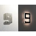 Paulmann Numéros de maison lumineux solaires avec batterie, indirect IP44, noir , blanc mat 