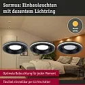 Paulmann Lumière encastrée SORMUS rond, lot de 1 IP65, noir mat  6,5W 560lm 3000K 100° 100° CRI >80