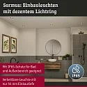 Paulmann Lumière encastrée SORMUS rond, lot de 1 IP65, noir mat  6,5W 560lm 3000K 100° 100° CRI >80