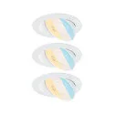 Spot AUMUS rond, lot de 3 IP20, blanc mat gradable