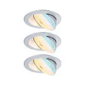 Spot AUMUS rond, lot de 3 IP20, chromé mat gradable
