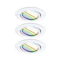 Lumière encastrée BASE COIN LED pivotant, lot de 3, RGBW, contrôlable par ZigBee LED IP20