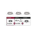 Lumière encastrée CHOOSE rigide, lot de 3 IP44, fer brossé gradable