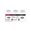 Lumière encastrée CHOOSE rigide, lot de 3 IP44, blanc mat gradable