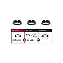 Lumière encastrée CHOOSE rigide, lot de 3 IP44, noir mat gradable