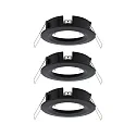 Paulmann Set of 3 Recessed luminaire CHOOSE, fixed, IP44, 230V, max. 3x 10W Ø5.1cm, black matt
