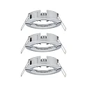 Paulmann Set of 3 Recessed luminaire CHOOSE, fixed, IP44, 230V, max. 3x 10W Ø5.1cm, chrome