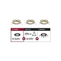 Lumière encastrée CHOOSE rigide, lot de 3 IP44, laiton brossé gradable