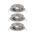 Paulmann Set of 3 Recessed luminaire CHOOSE, swivelling, IP23, 230V, max. 3x 10W Ø5.1cm, iron brushed