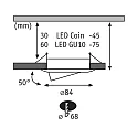 Paulmann Set of 3 Recessed luminaire CHOOSE, swivelling, IP23, 230V, max. 3x 10W Ø5.1cm, iron brushed