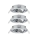 Paulmann Set of 3 Recessed luminaire CHOOSE, swivelling, IP23, 230V, max. 3x 10W Ø5.1cm, chrome