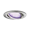 Paulmann recessed luminaire NOVA PLUS COIN LED round, swivelling, set of 3, RGBW, ZigBee controllable IP23, brushed iron dimmable 7