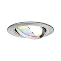 Paulmann recessed luminaire NOVA PLUS COIN LED round, swivelling, set of 3, RGBW, ZigBee controllable IP23, brushed iron dimmable 7