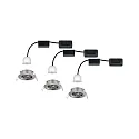 Paulmann Set of 3 Recessed spot LED NOVA MINI PLUS with LED Module, IP23, swivelling, 230V, 4.2W 2700K 300lm 38°, dimmable, iron brushed