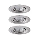 Paulmann Set of 3 Recessed spot LED NOVA MINI PLUS with LED Module, IP23, swivelling, 230V, 4.2W 2700K 300lm 38°, dimmable, iron brushed