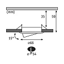 Paulmann Set of 3 Recessed spot LED NOVA MINI PLUS with LED Module, IP23, swivelling, 230V, 4.2W 2700K 300lm 38°, dimmable, iron brushed