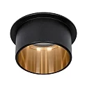 Paulmann Lumière encastrée GIL COIN LED rond, rigide IP44, or, noir mat gradable 470lm 2700K CRI >80