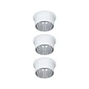 Paulmann Lumière encastrée GIL COIN LED rond, rigide, lot de 3 IP44, fer brossé, blanc mat gradable 470lm 2700K CRI >80