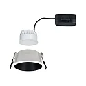 Paulmann Lumière encastrée COLE COIN LED rigide IP44, noir mat, blanche gradable 6,5W 460lm 2700K 100° 100° CRI >80