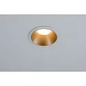 Paulmann Recessed spot LED COLE IP44, fixed, incl. LED COIN Module, 230V, 6.5W 2700K460lm 100°, 3-step dimmable, white / gold matt