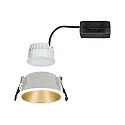 Paulmann Recessed spot LED COLE IP44, fixed, incl. LED COIN Module, 230V, 6.5W 2700K460lm 100°, 3-step dimmable, white / gold matt