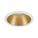 Paulmann Recessed spot LED COLE IP44, fixed, incl. LED COIN Module, 230V, 6.5W 2700K460lm 100°, 3-step dimmable, white / gold matt