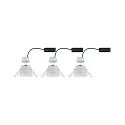 Paulmann Lumière encastrée CYMBAL COIN LED rigide, Dim-To-Warm, lot de 3 IP44, blanc mat gradable 19