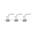 recessed luminaire BASE COIN swivelling, set of 3 IP20, brushed iron dimmable 15W 370lm 3000K 100° 100° CRI > 83