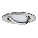 Paulmann Lumière encastrée NOVA COIN LED rond, pivotant IP23, fer brossé  460lm 2700K 100° 100° CRI >80