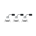 Paulmann recessed luminaire NOVA COIN LED round, rigid, set of 3 Coin IP44, brushed iron dimmable 19,5W 460lm 2700K 100° 100° CRI >80