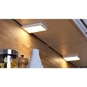 Paulmann Eclairage sous meuble VANE LED angulaire, lot de 2 IP44, blanc mat  2x440lm 2700K