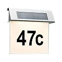 LED House number luminaire SPECIAL LINE LED Solar lamp, IP44, 1x0,2W, stainless steel/white