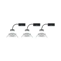 Paulmann Paulmann Recessed luminaire LED Coin Slim, IP23, round, 6,8W, set of 3 dimmable and swiveling, white
