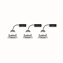 Paulmann Lumière encastrée NOVA PLUS COIN rond, pivotant, lot de 3 IP23, aluminium gradable 3x6,8W 2.700K