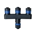 Paulmann Plug&Shine Distributor 3-fold IP68 black, 1x in / 3x out