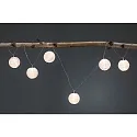 Paulmann Guirlande lumineuse à accu MOBILE LAMPION 7 flammes, avec connexion USB IP44, blanche 