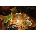 Lampe de table CLUTCH rond, contrôlable par Bluetooth, avec fonction de charge USB IP44, gris gradable